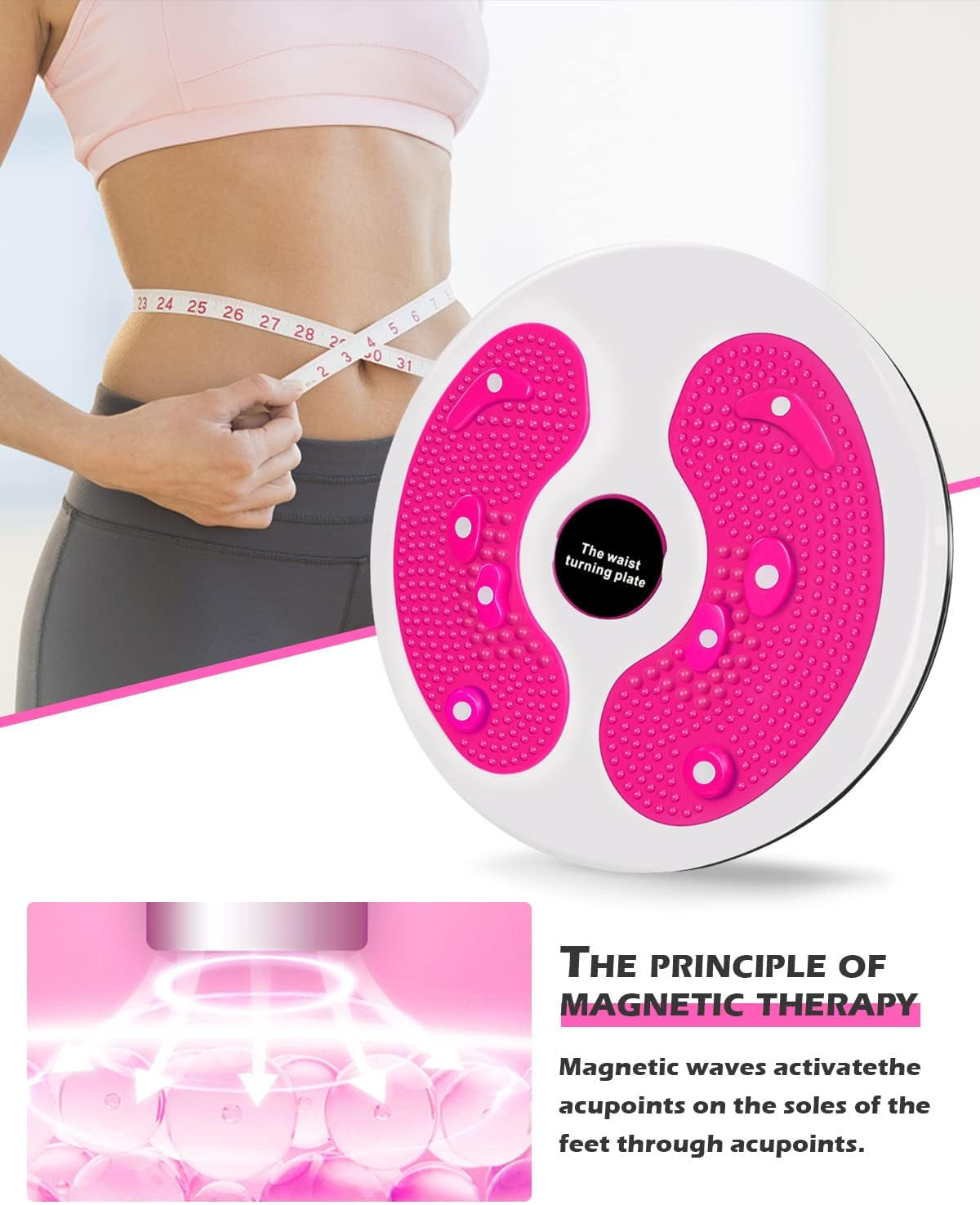 Waist Twist Disc, Waist Slimming Balance Rotating Disc Multi-Functional Twist Board Exercise with Massage Foot Sole- Home Fitness Gym Equipment