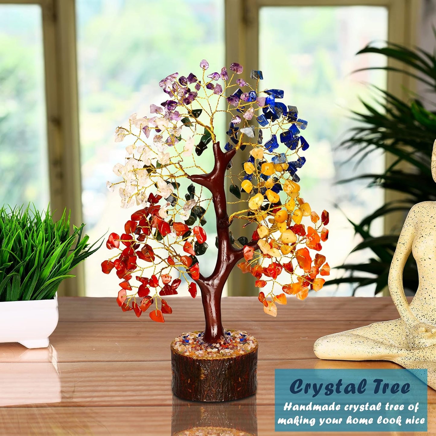 Chakra Tree - Healing Crystals - Crystal Tree of Life Decor - Feng Shui - Crystals and Gemstones - Spiritual Decor - Good Luck Charm - Seven Chakra Tree - Chakra Stone