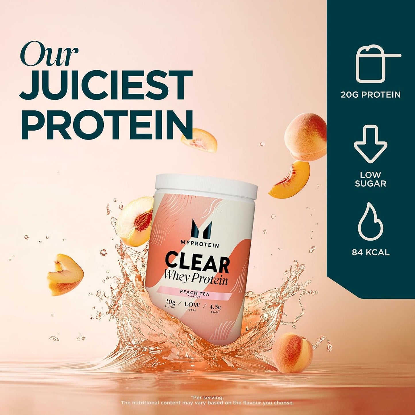Clear Whey Isolate, Peach Tea, 20 Servings