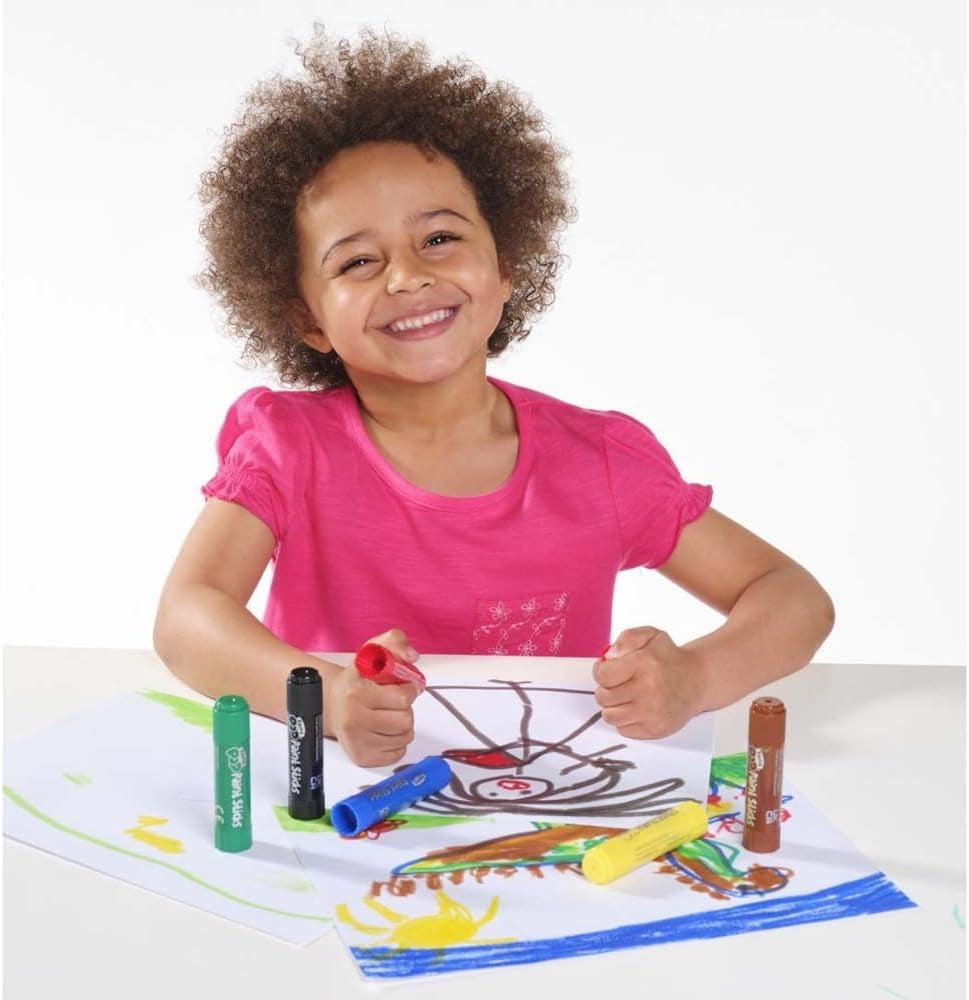 Paint Sticks for Kids - 20 Pack Assorted Colours & Fun Storage Tub - Twist & Paint, Mess-Free, Fast Drying Action, Easy Clean Up, Vibrant Colours, Multi-Surface