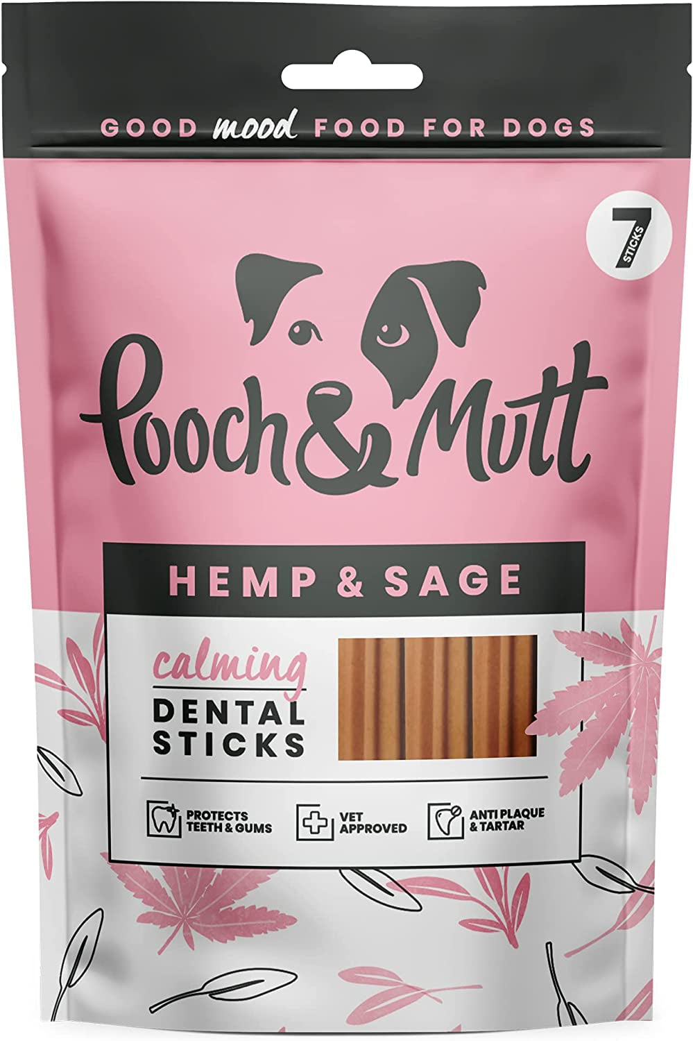 - Calming Dog Dental Sticks, Hemp and Sage Flavour Dog Dental Chew, 1 Pack of 7 Sticks