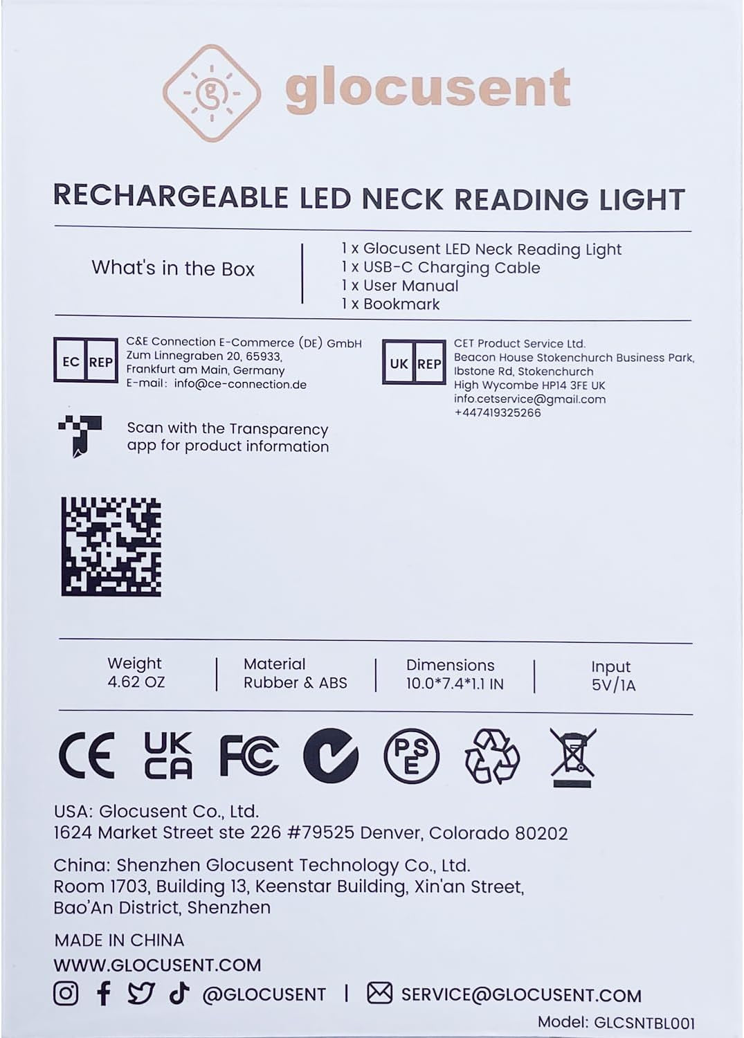 LED Neck Reading Light, Book Light for Reading in Bed, 3 Colors, 6 Brightness Levels, Bendable Arms, Rechargeable, Long Lasting, Perfect for Reading, Knitting, Camping, Repairing