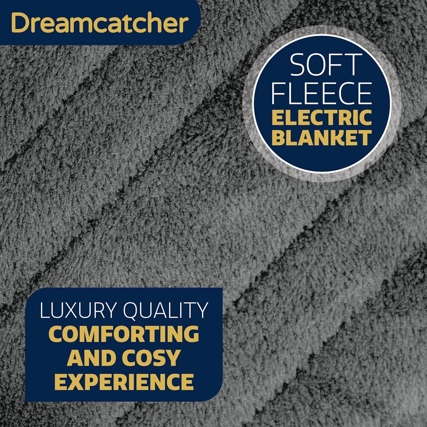 Luxurious Grey Heated Throw Electric Blanket, 160 X 120Cm Heated Blanket Machine Washable Soft Fleece Electric Throw Overblanket with Hr 12HR Timer and 9X Control Heat Settings