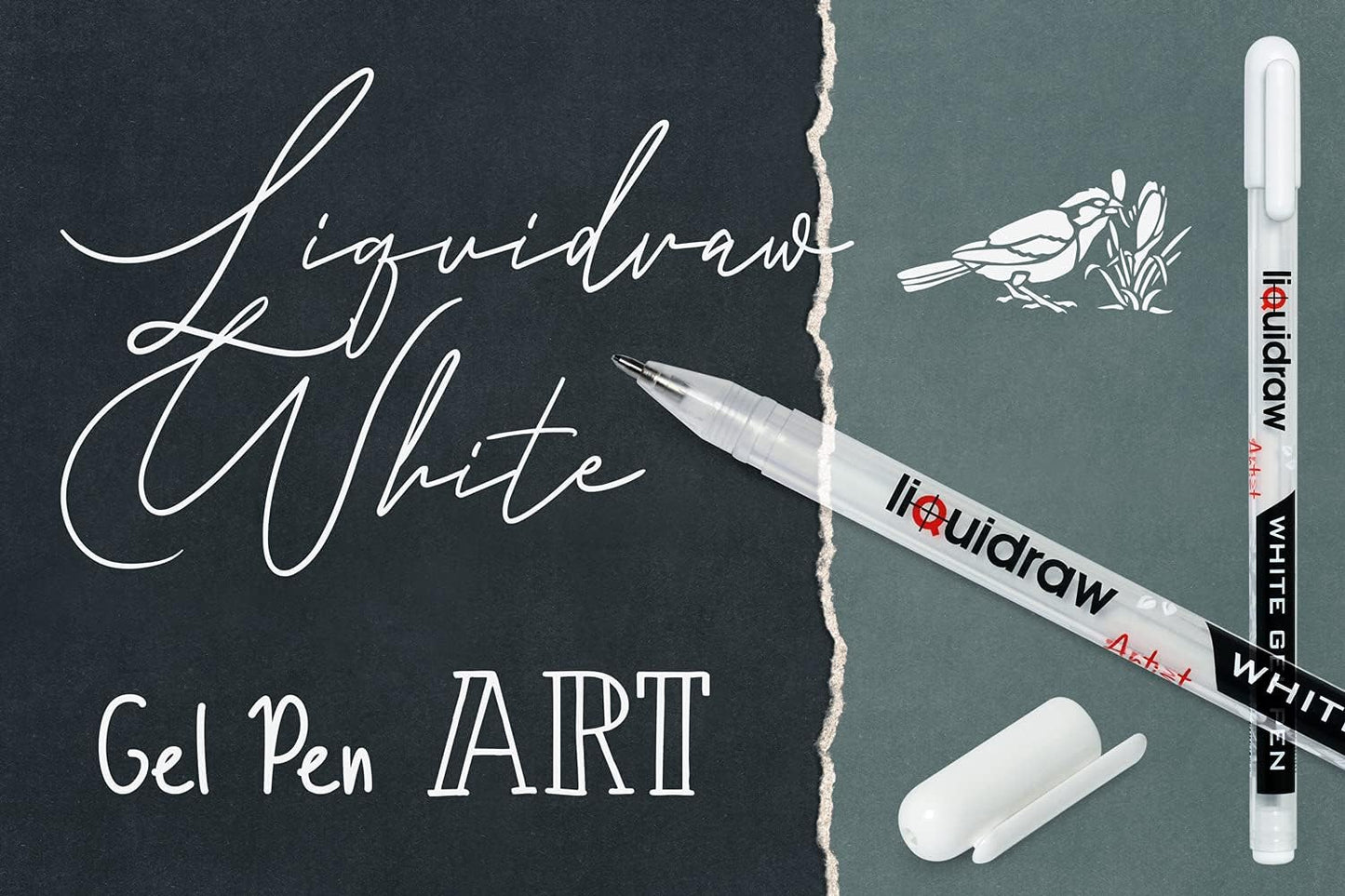 White Gel Pens for Art, Black Paper 0.8Mm Fine Point Gel Pen for Artists, Highlights, Drawing, Writing & Sketching Designs