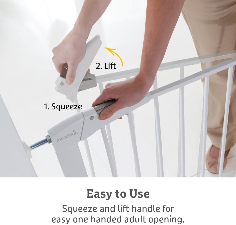 Stair Gate Maxi Secure Toddler & Baby Gate 76-82Cm Extends up to 117Cm with Separately Sold Extensions | Pressure Fit Baby Safety & Dog Gate for Doorways | No-Screw Install Child Gate, White