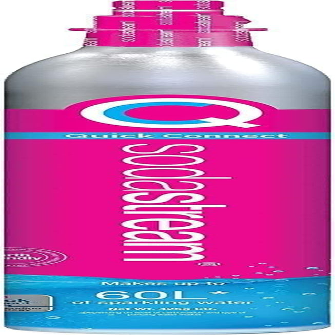 - CO2 Cylinder for Sparkling Water Maker, Quick Connect Gas System, Makes 60 Litres Fizzy Drinks, Compatible with Terra, Duo and Art, Reduce Plastic Waste, Pink