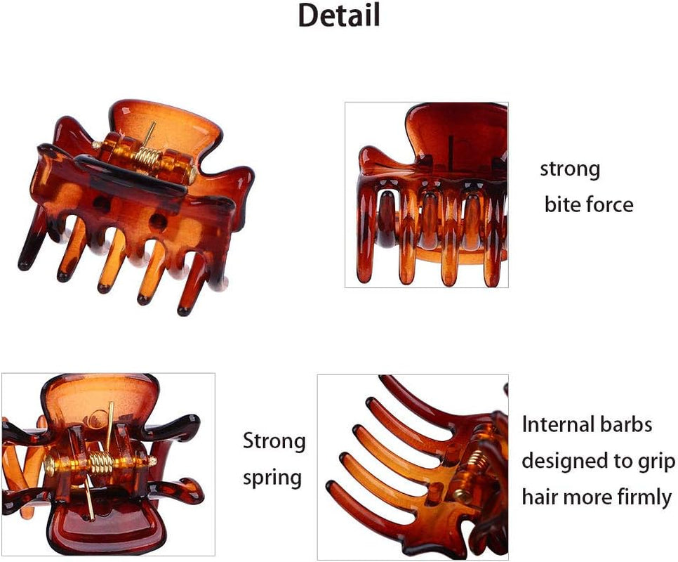 12 PCS Small Hair Clips Women Brown 1.2 Inches Medium Size Hair Claws Clip Hair Styling Butterfly Hair Clamp