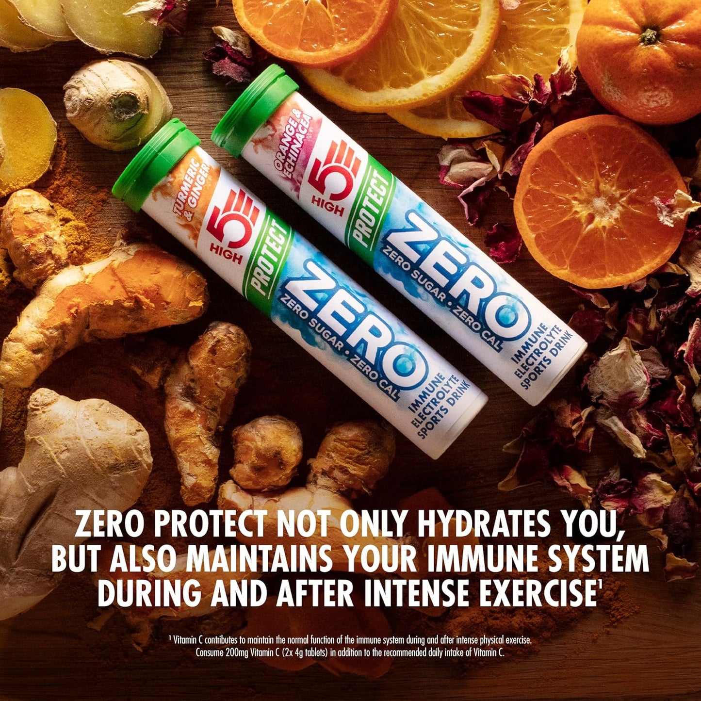 ZERO Protect Electrolyte Tablets | Hydration Tablets with Vitamin C & D | 0 Calories & Sugar Free | Boost Hydration, Performance & Wellness | Orange & Echinacea, 20 Tablets (20X, Pack of 1)