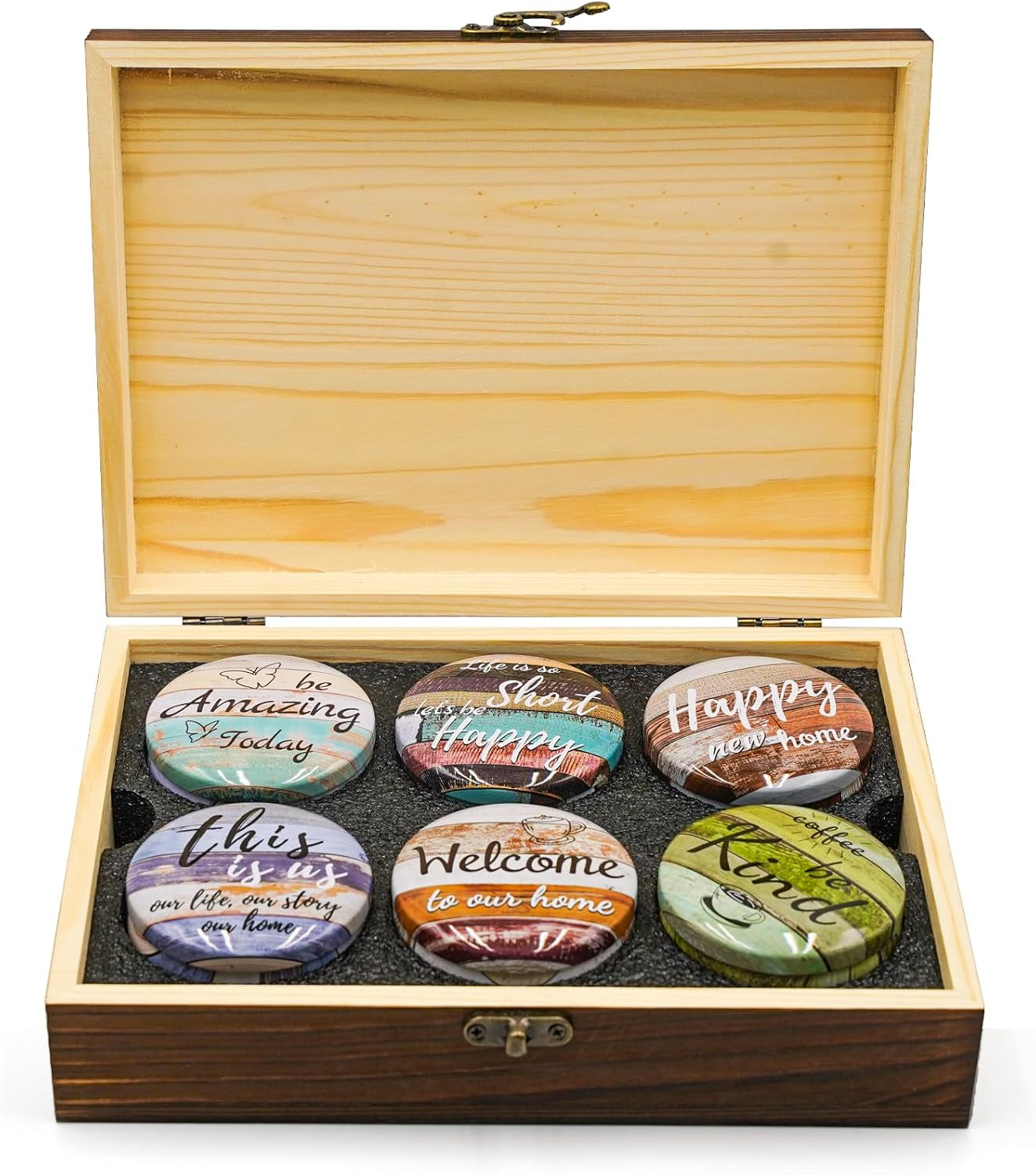 Natural Soy Wax Candle 6 Pack,Wood Candle Box,Womens Gift Sets,Scented Candles Gift Box,Candle Sets for Women Gifts,House Warming Gifts New Home,Candle Gift Set,Candles Gifts for Women