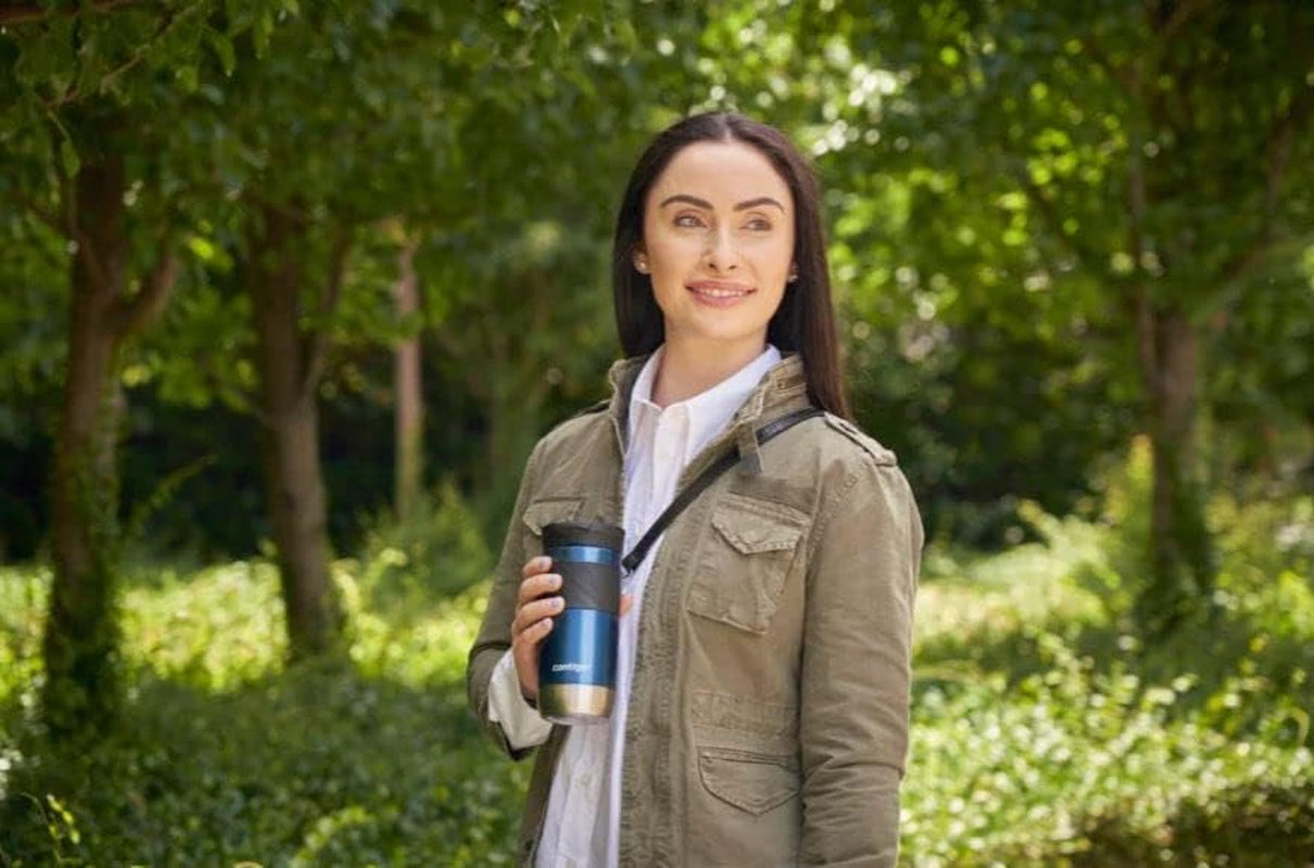 Byron Snapseal Travel Mug | Stainless Steel Thermal Mug | Vacuum Flask | Leakproof Tumbler | Coffee to Go Mug with BPA Free Easy-Clean Lid