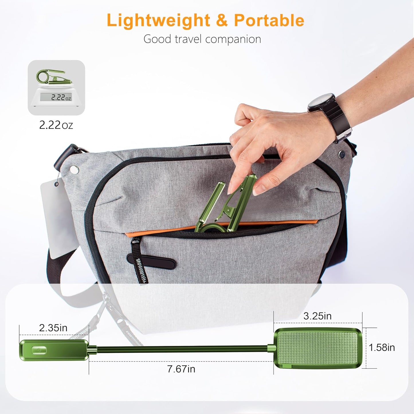 9 LED Clip on Book Light, 3 Eye-Protecting Modes Flexible Reading Light Book Lamp (Warm&Cool White) -Stepless Dimming, Rechargeable, Long Battery Life, 4-Level Power Indicator-Intense Green