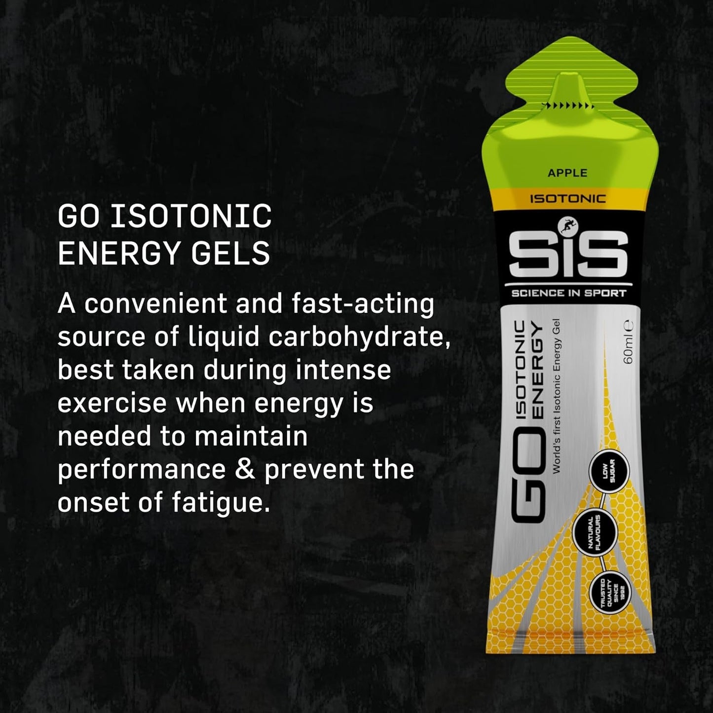 GO Isotonic Energy Gels, Running Gels with 22G Carbohydrates, Low Sugar, Variety Pack of Assorted Flavours, 60Ml per Serving (7 Pack)