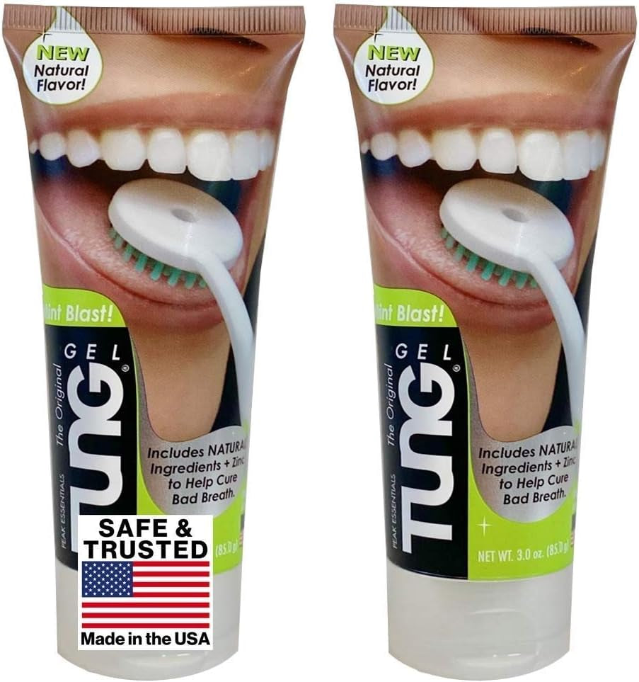 Gel Natural with Mint Blast 3Oz (85G) | Tongue Cleaner | Fights Bad Breath | Eliminates Odour | Halitosis | for Fresh Breath Pack of 2