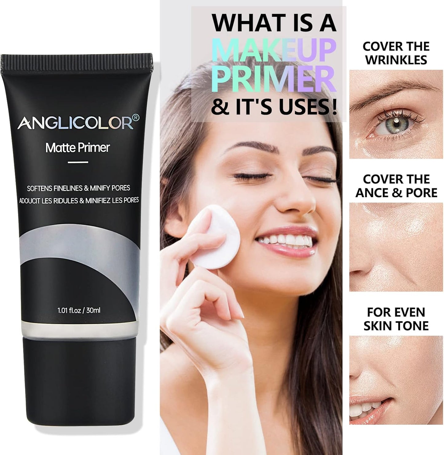 Primer, Matte Primer,Face Foundation Primer Makeup Primer for All Skin Types,Long Lasting Hydrating Smoothing Isolated Moisturizing Oil Free Effect Make up Base,Pore Minimizer (30Ml)
