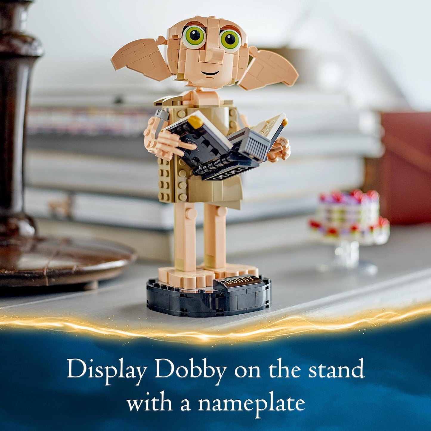 76421 Harry Potter Dobby the House-Elf Set, Movable Iconic Figure Model, Toy or Bedroom Accessory Decoration, Character Collection, Gift for Girls, Boys, Teens and All Fans Aged 8+
