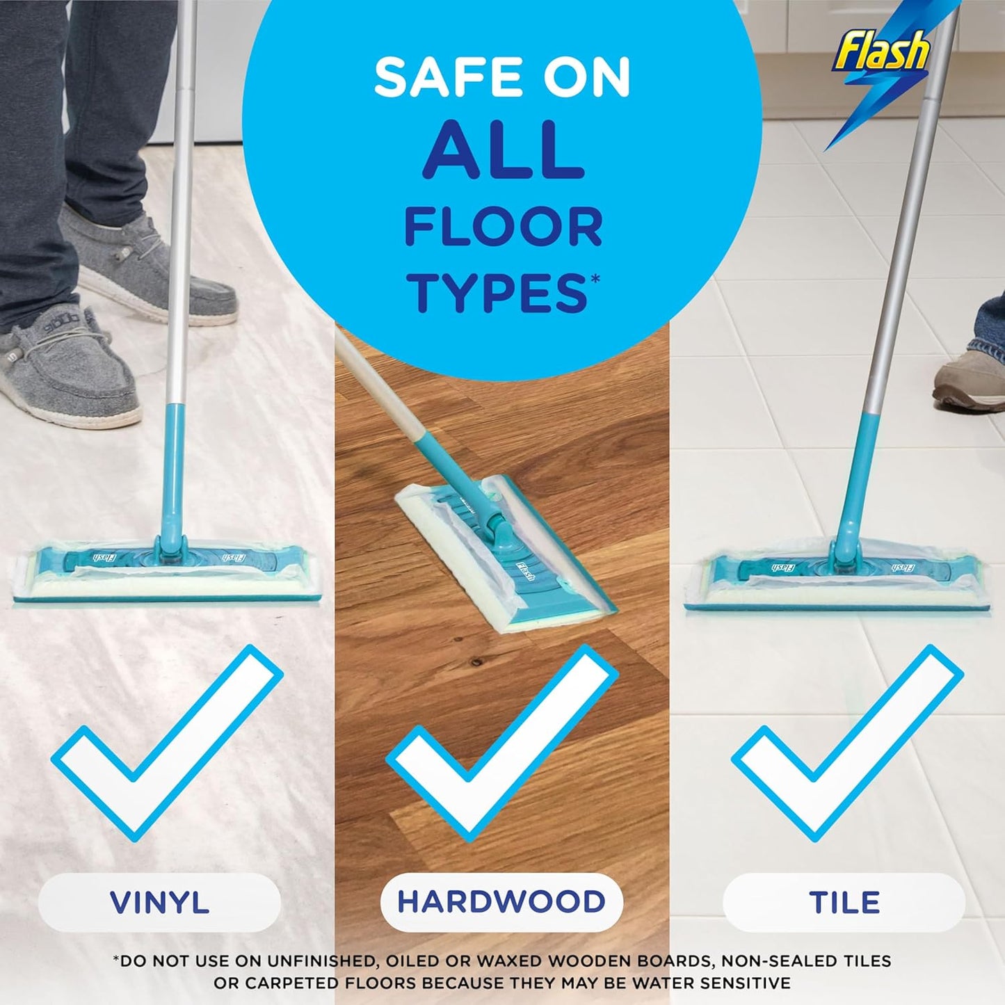 Speed Mop Starter Kit, All-In-One Floor Mopping System (4 Wet + 4 Dry Pads), Floor Mop, Mop Refill Pads