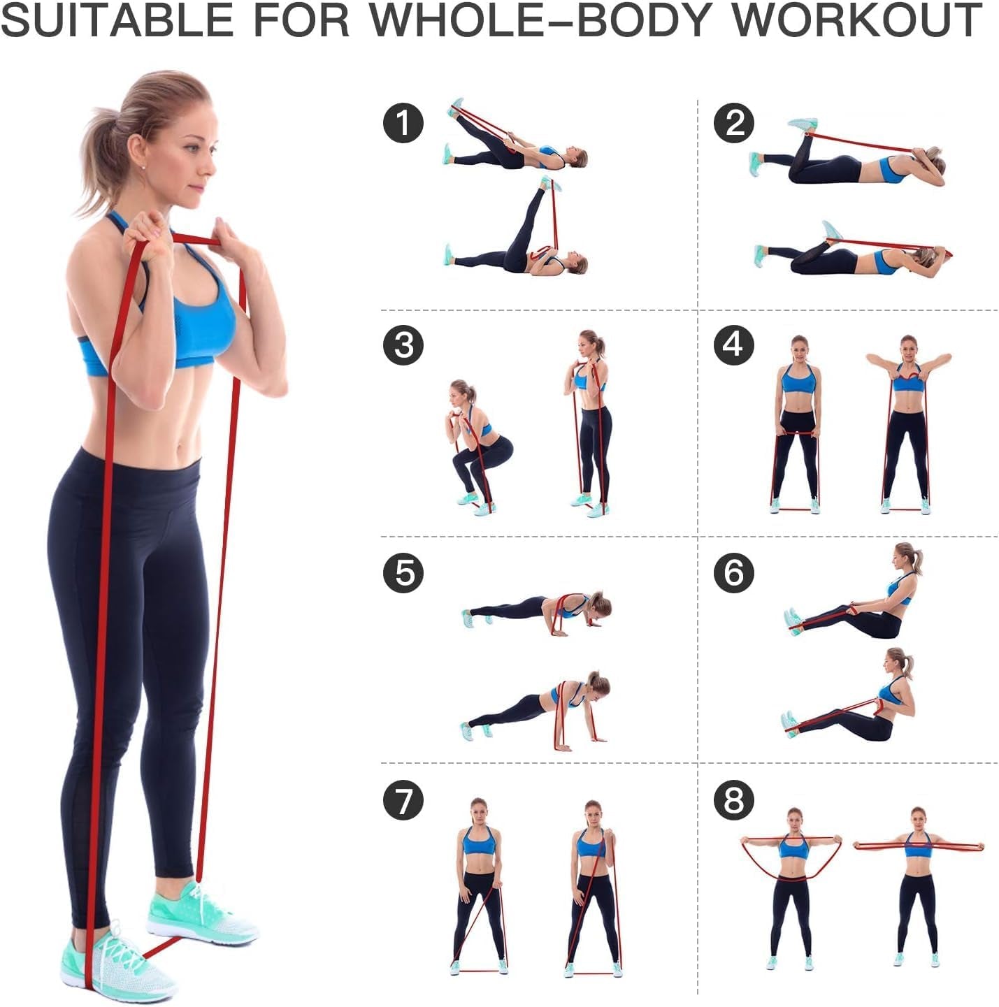 Resistance Band Pull up Assist Band - Resistance Workout Exercise Band, Stretch Training Red Fitness Band for Unisex, Ideal for Home, Pilates, Yoga, Powerlifting, Crossfit, Muscle Toning