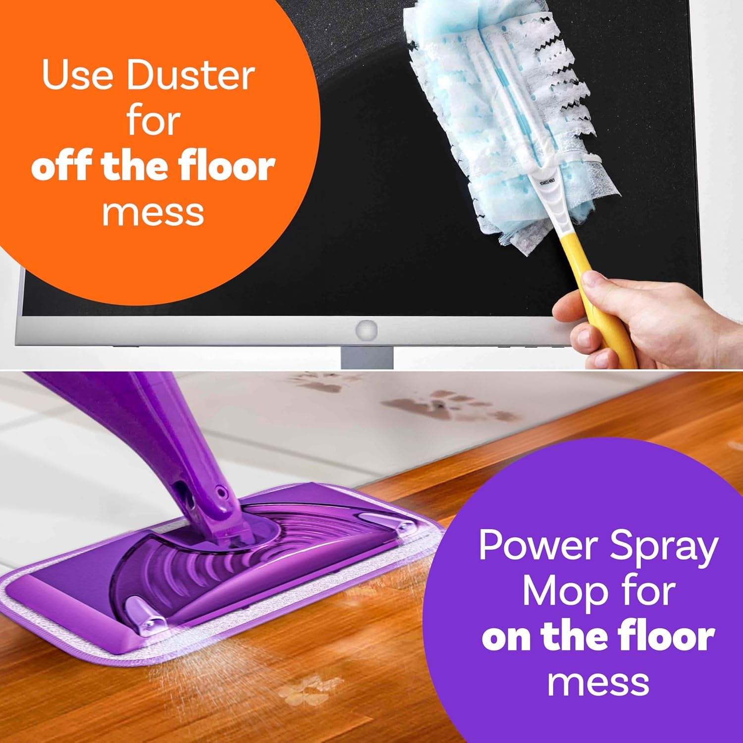 Duster Dust Magnet Starter Kit, Dusters, 1 Handle + 14 Refills, Trap and Lock Away Dust, Dirt and Hair in No Time,  Dust Magnet Refill