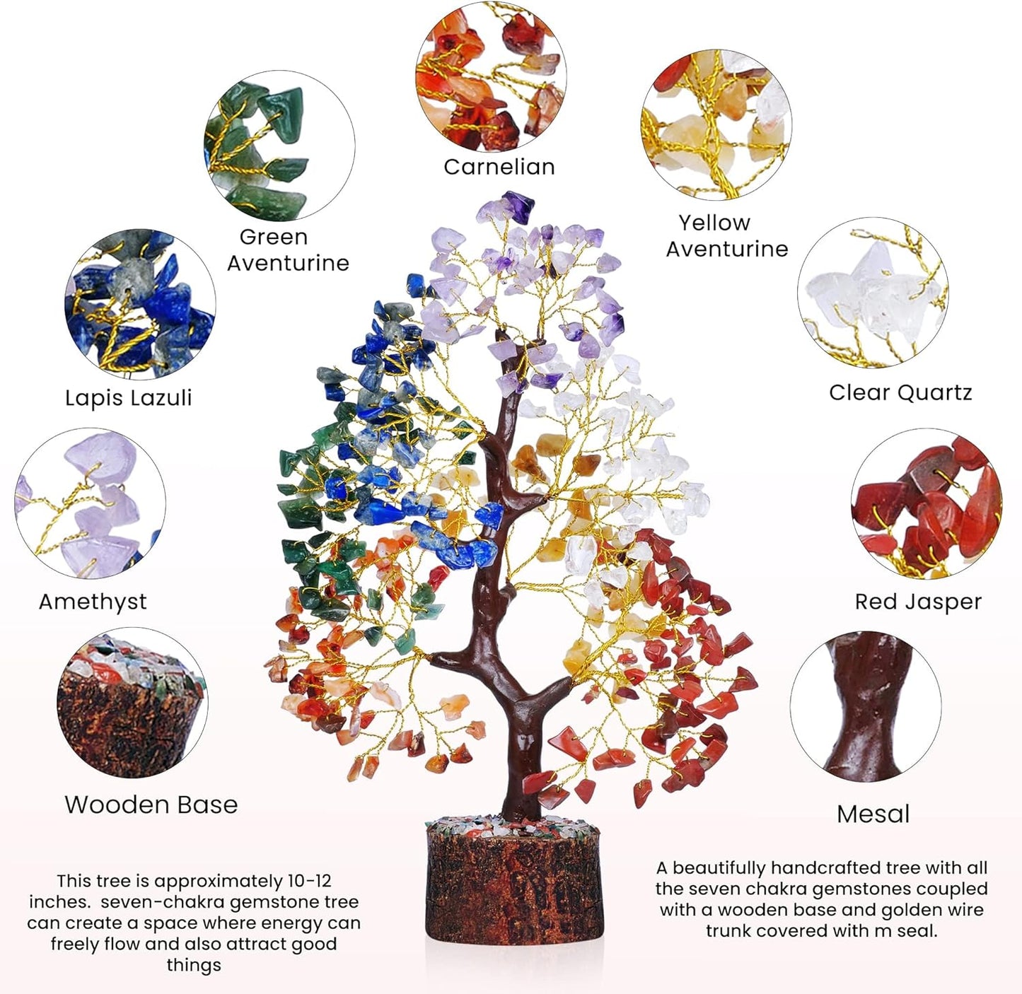 7 Chakra Tree of Life, Crystals and Healing Stones, Birthday Gifts for Women - Crystal Tree for Positive Energy, Office Decor, Gifts for Women, Mom Birthday Gifts for Women