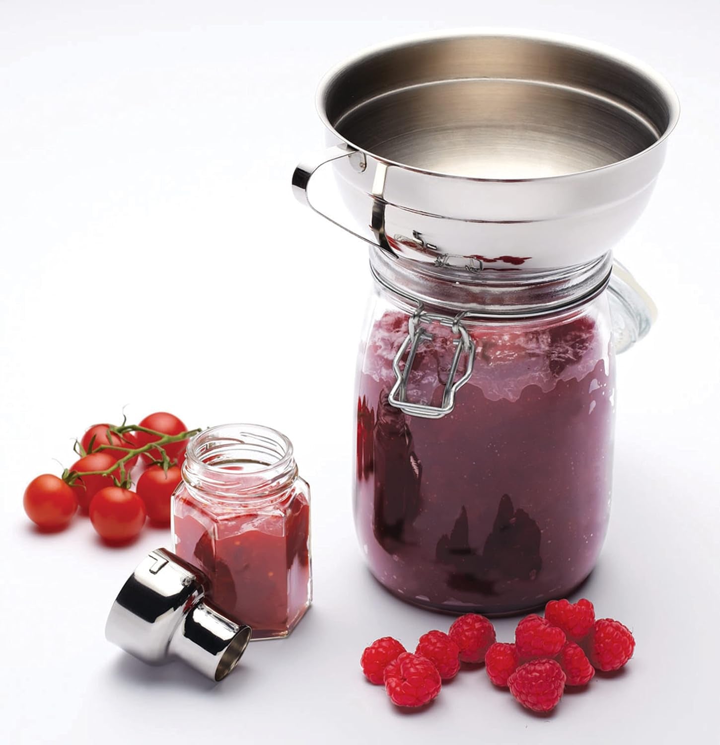 Home Made Jam Funnel in Gift Box, Adjustable, Stainless Steel, 14.5 Cm, Silver