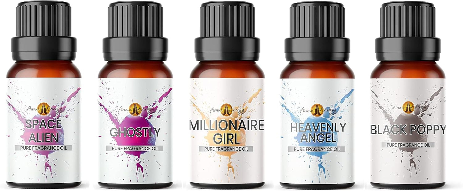 For Her Inspired Fragrance Oil Gift Set Box 5 X 10Ml | for Home Diffuser Refill, Wax Melts, Soap & Candle Making, Perfume | Angels, Aliens, Ghostly, Millionaire Girl, Black Poppy | Made in UK
