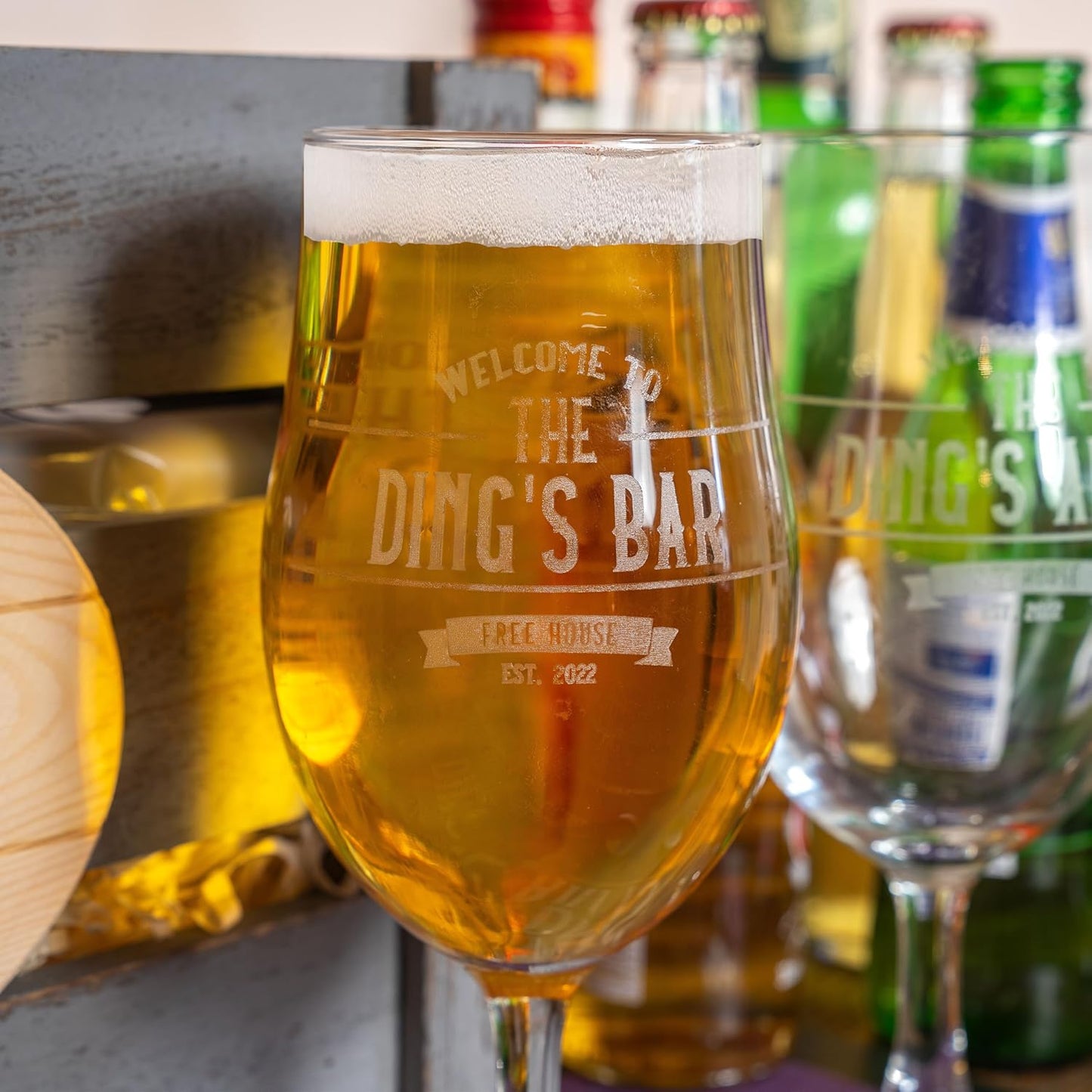 Personalised Bar Accessories for Home Pub - Bar Gift Set Custom Made Optics for Your Dads Home Bar | Choose from Bar Runners, Bottle Openers, Beer Mat Gifts