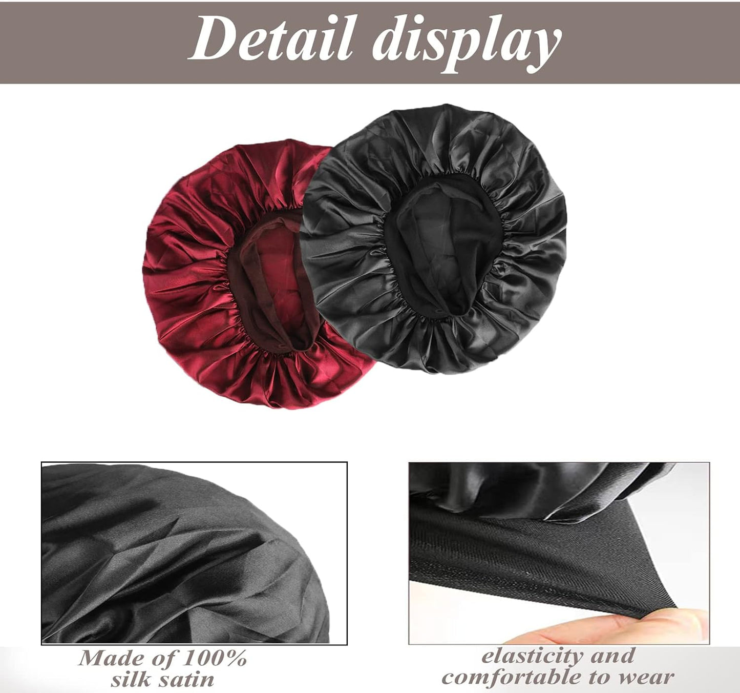 Silk Bonnet Satin Bonnet, Silk Hair Wrap for Sleeping, Soft and Comfortable Silk Sleep Cap