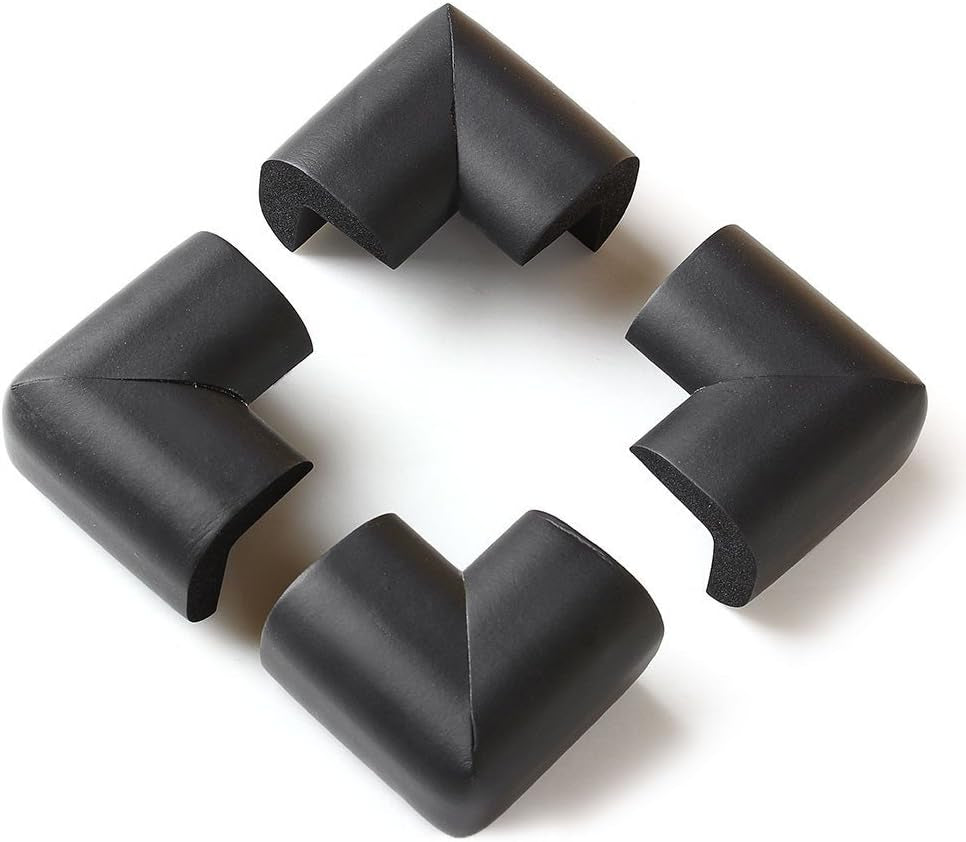 8 X Extra Thick Baby Safety Corner Protection - Black Desk Table Cover Cushion Protector - Safe for Child