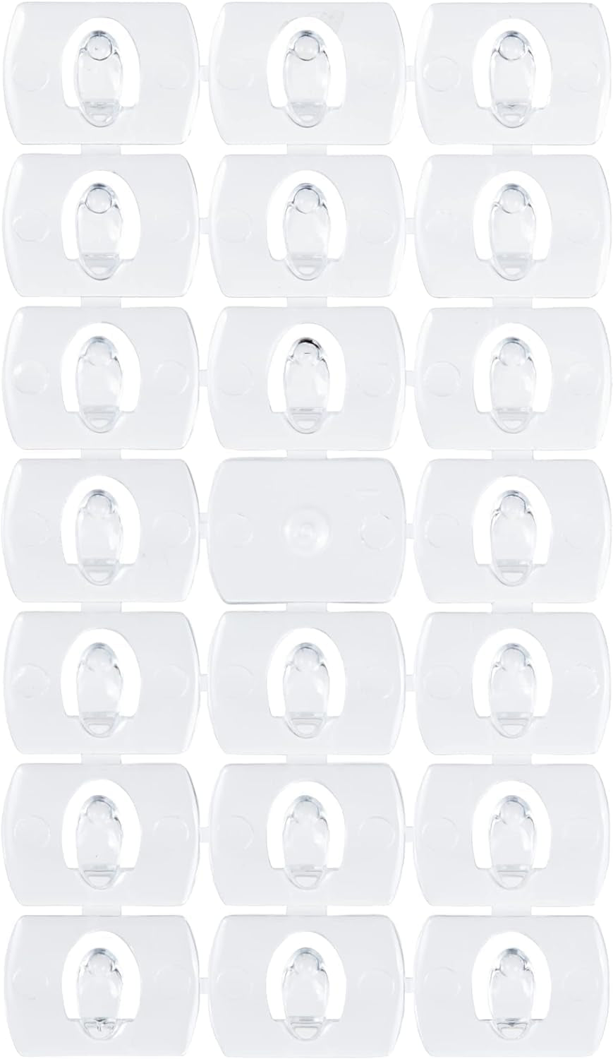 Decorating Clips, Pack of 20 Mini Hooks and 24 Small Strips, Transparent - Hanging Clips for Decorations and Fairy Lights, Wall Adhesive - Damage Free