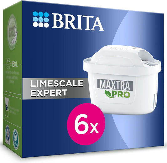 MAXTRA PRO Limescale Expert Water Filter Cartridge 6 Pack - Original  Refill for Ultimate Appliance Protection, Reducing Impurities, Chlorine and Metals