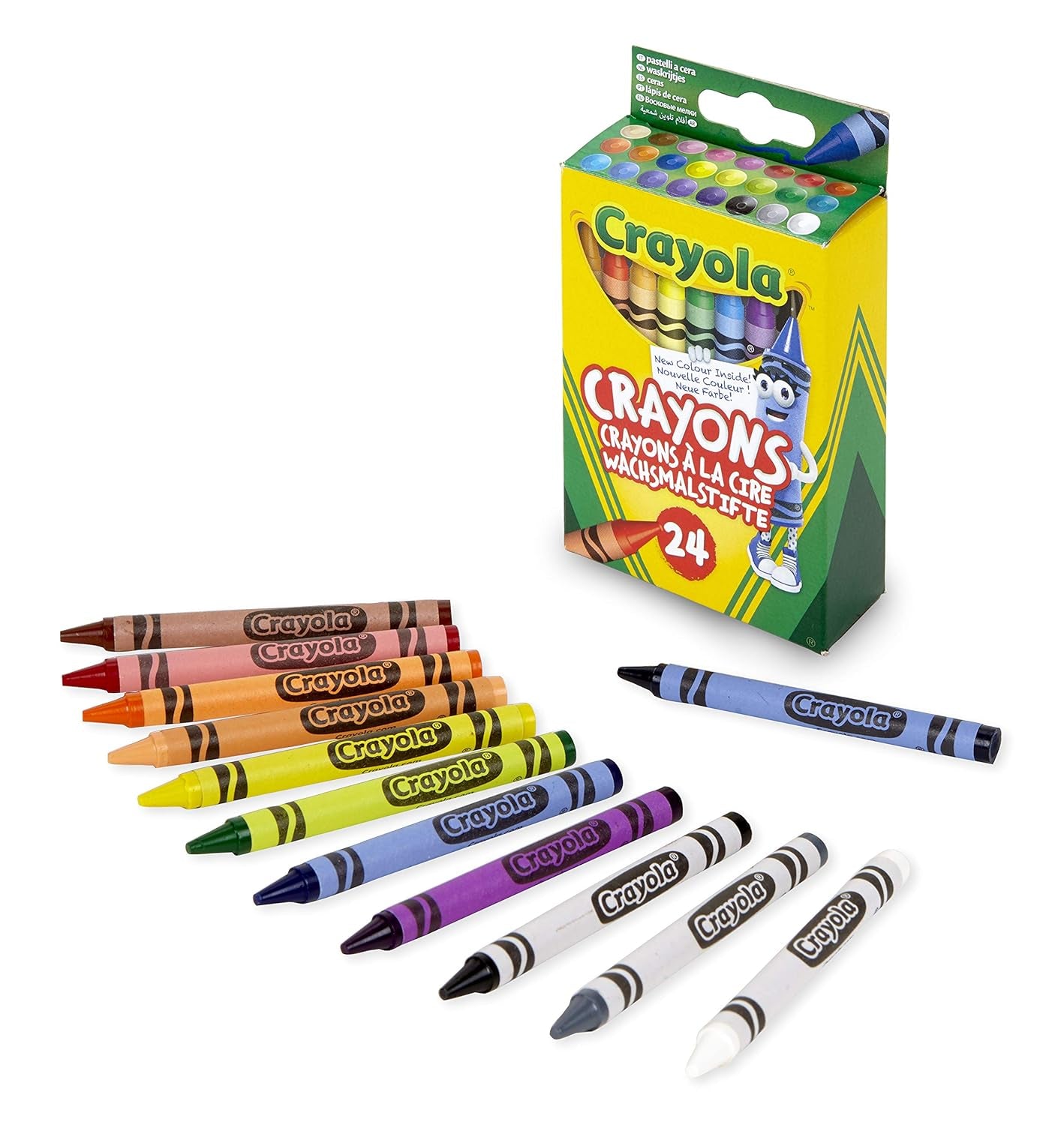 Crayons, Bright Strong Colours, Multi, 24 Count (Pack of 1) (Packaging May Vary)