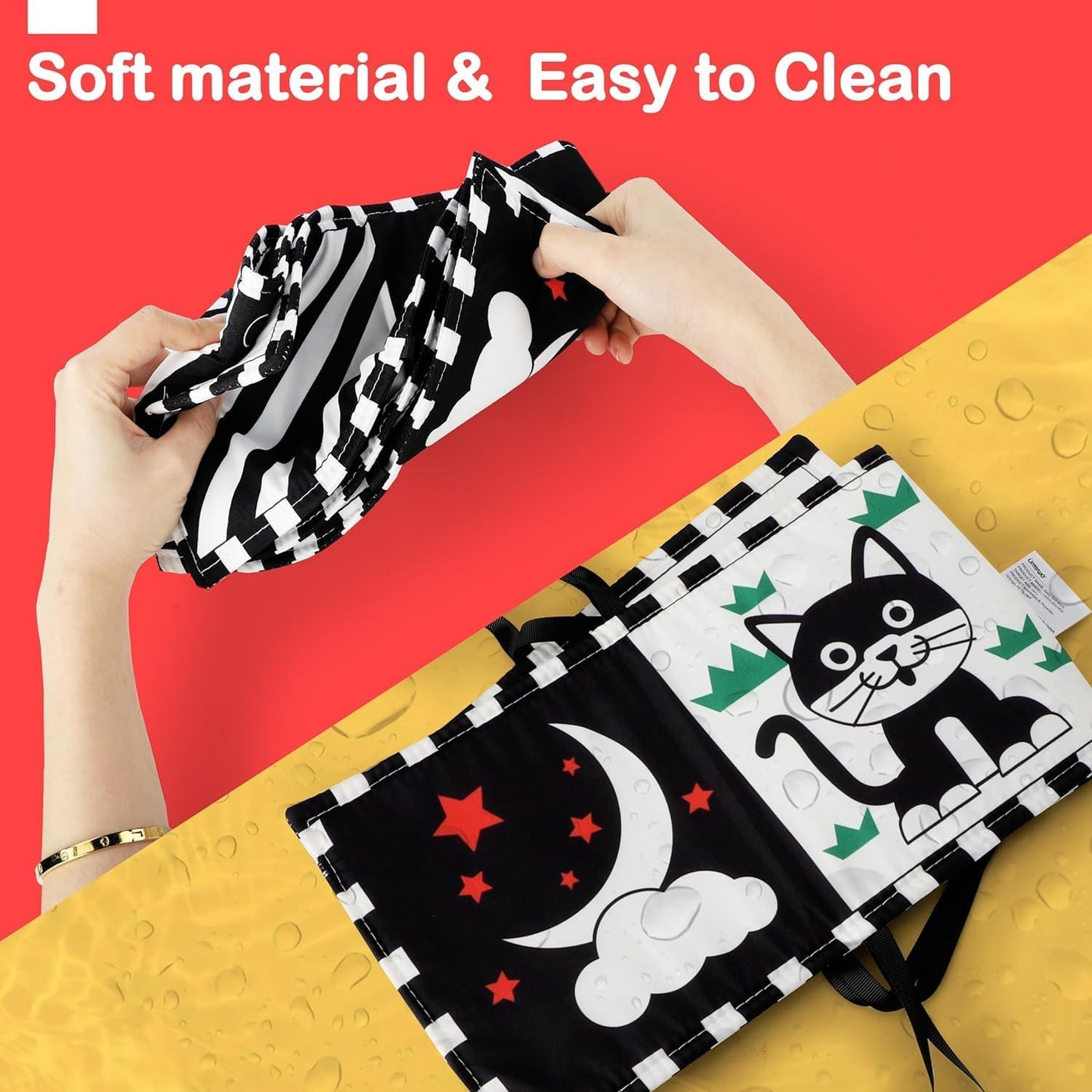 Baby Toys 0-6 Months, Black and White Sensory Toys Brain Development, Tummy Time Toys, Soft Baby Book, Baby Essentials for Newborn 0-6-12 Months Newborn Toys Baby Gifts