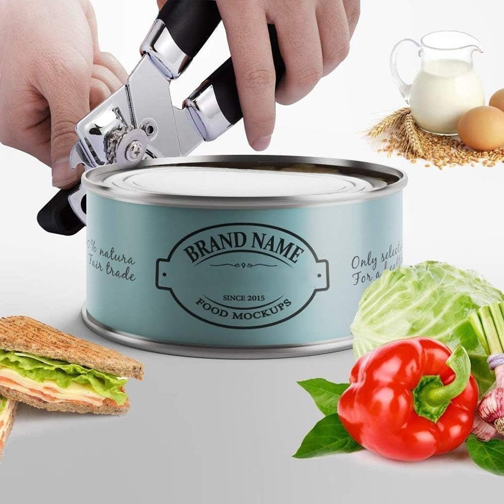 Tin Openers Can Opener 3-In-1 Stainless Steel Manual Tin Openers with Non-Slip Handle Can Openers Perfect Kitchen Tool