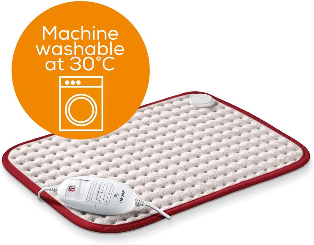 HK Comfort Heat Pad, Flexible Warming Electric Heating Pad with Super-Soft Surface, Controllable Warmth with 3 Temperature Settings, Machine-Washable, Automatic Switch-Off, 100 Watts, 44X33Cm