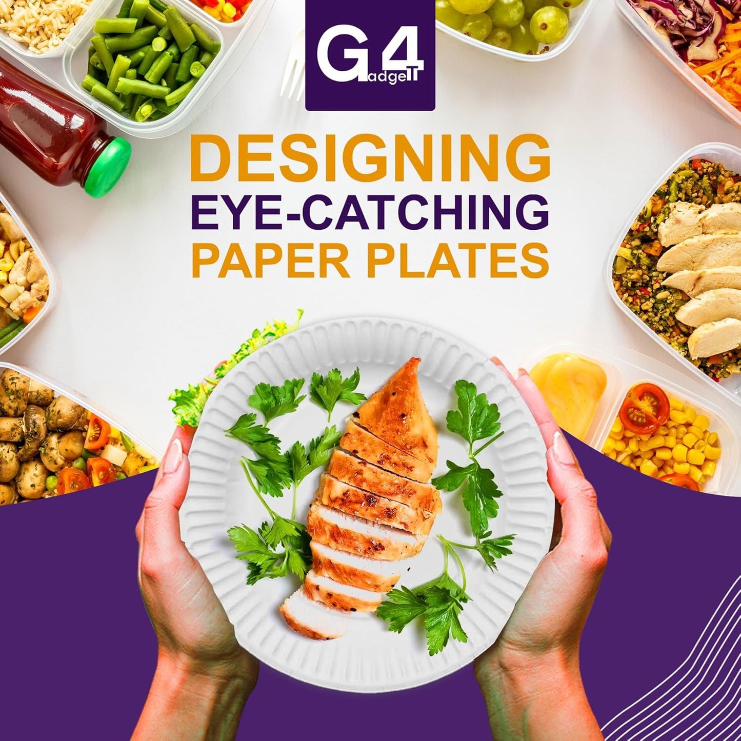 100 Paper Plates 23Cm - 9Inch Paper Plates, Disposable Plates, Party Plates