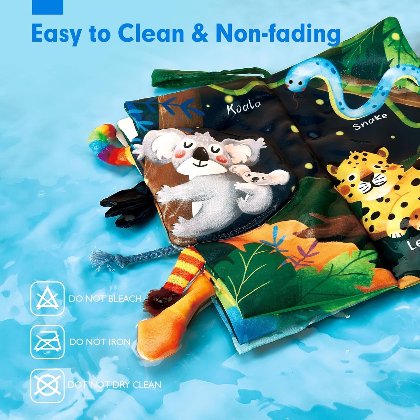 Baby Book Baby Toys Jungle Tails Sensory Books for Babies Touch and Feel Soft Books, Crinkle Paper Baby Essentials for Newborn Infants Toys, Newborn Gifts for 0 3 6 12 Months Boys Girls