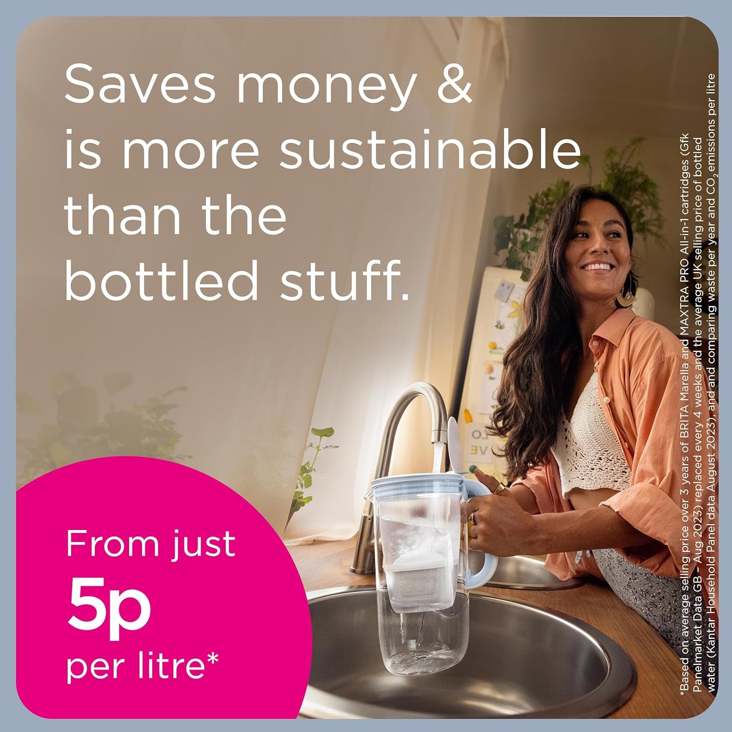 Marella XL Water Filter Jug Blue (3.5L) Incl. 1X MAXTRA PRO All-In-1 Cartridge - Large-Volume Jug with Digital LTI and Flip-Lid - Now in Sustainable Smart Box Packaging