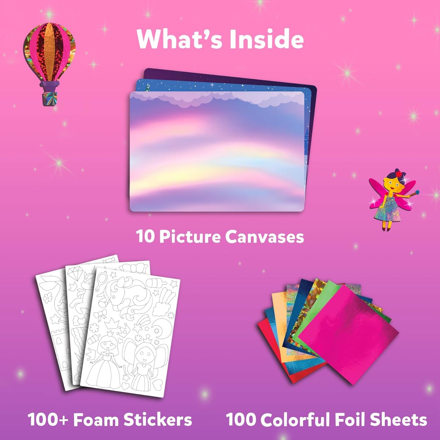 Art & Craft Activity - Foil Fun Unicorns & Princesses, No Mess Art for Kids, Craft Kits, DIY Creative Activity, Gifts for Girls & Boys Ages 4, 5, 6, 7, 8, 9, Travel Toys