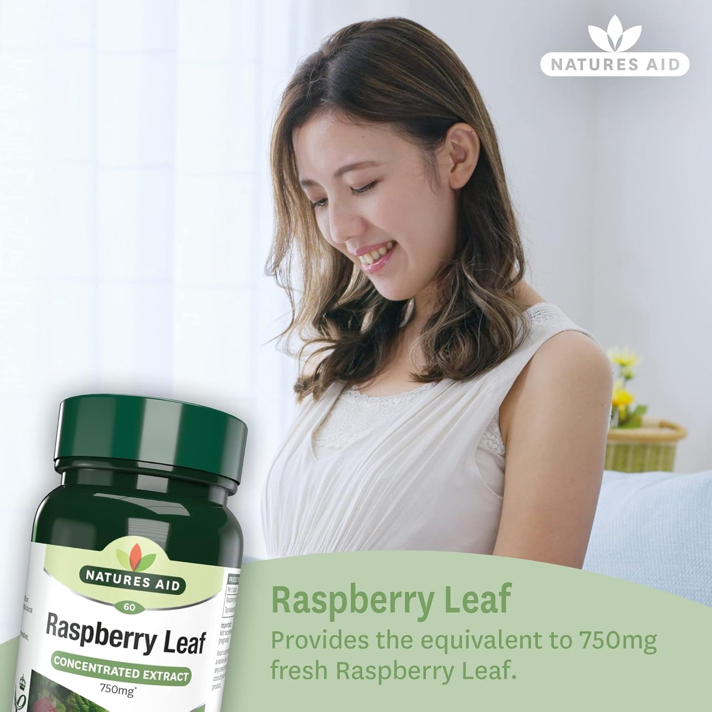 Raspberry Leaf, High Potency, Equivalent to 750 Mg Dried Raspberry Leaf, Vegan, 60 Tablets