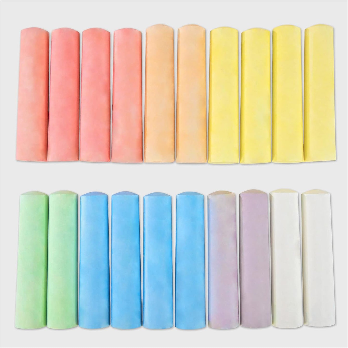 20 Giant Chalks - Extra Large Childrens Chunky Pavement Chalks - Bright Vibrant Colours - Washable, Easy Clean Outdoor Kids Garden Toys - Portable Carry Case with Handle - Ages 3 Years Plus