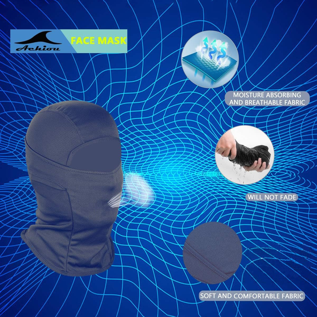 Balaclava Face Mask, Ski Mask UV Protector Lightweight for Motorcycle Cycling Running