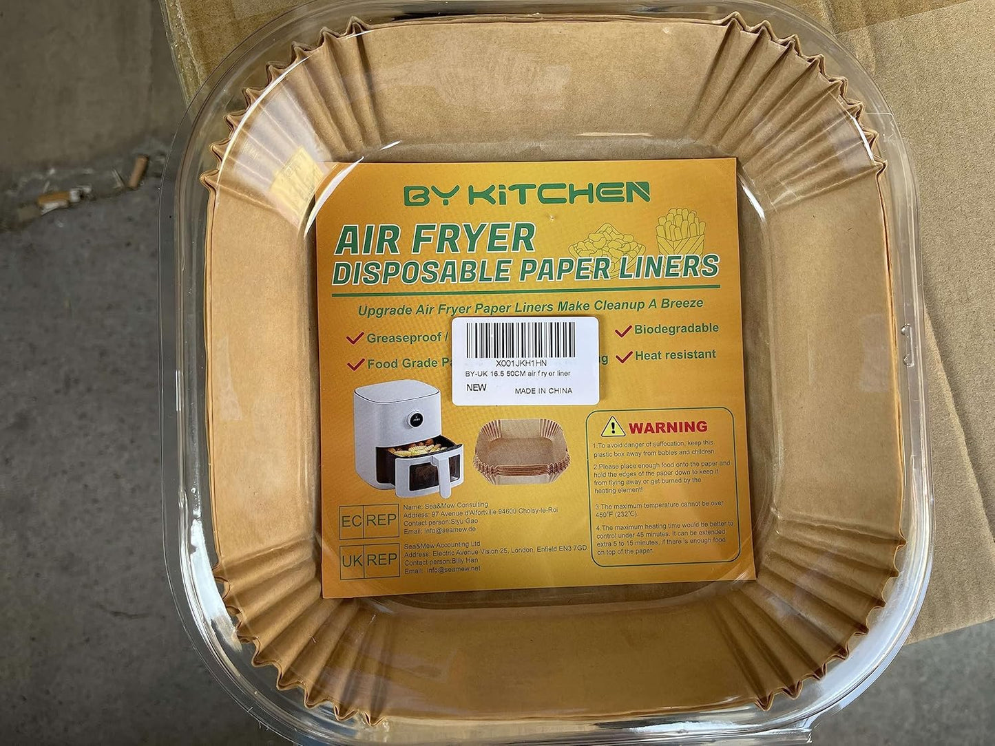Air Fryer Parchment Paper Liner, 50PCS Square Liners Disposable, Greaseproof for Fryer, Compatible with COSORI, Ninja, Tower Cosori (Unbleached)