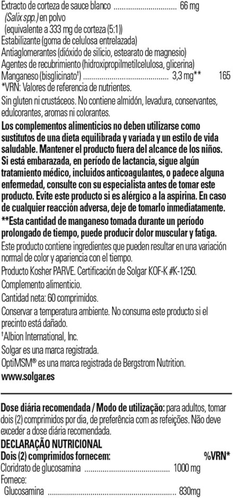 Extra Strength - Glucosamine Chondroitin MSM Tablets - Pack of 60 - Bone, Joint, and Cartilage Care - Shellfish Free - Gluten Free