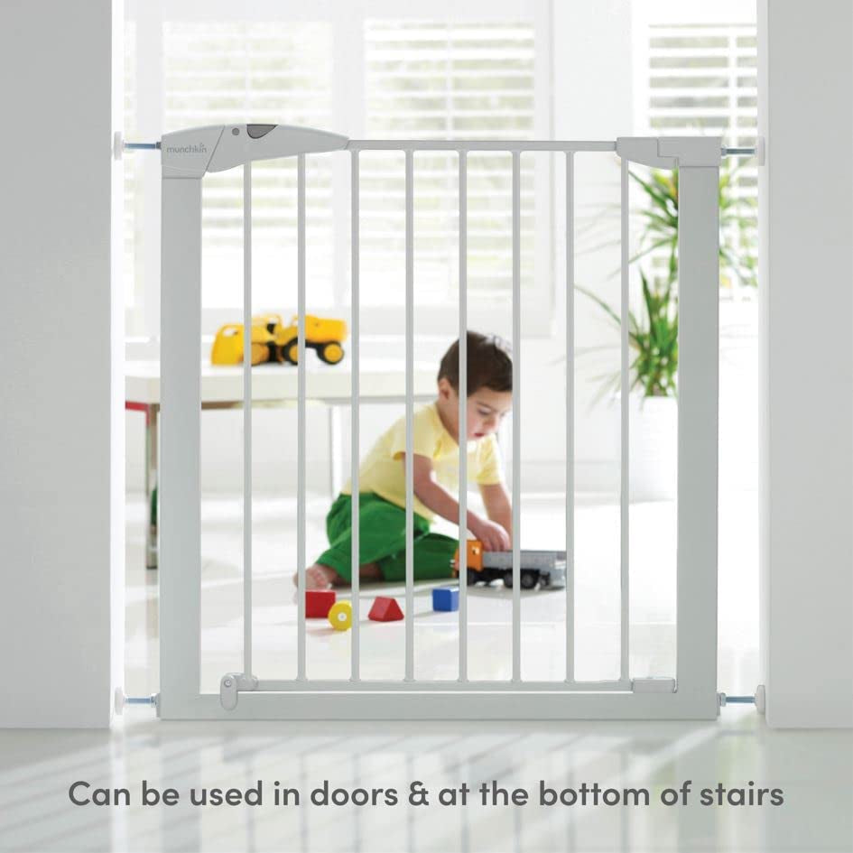 Stair Gate Maxi Secure Toddler & Baby Gate 76-82Cm Extends up to 117Cm with Separately Sold Extensions | Pressure Fit Baby Safety & Dog Gate for Doorways | No-Screw Install Child Gate, White