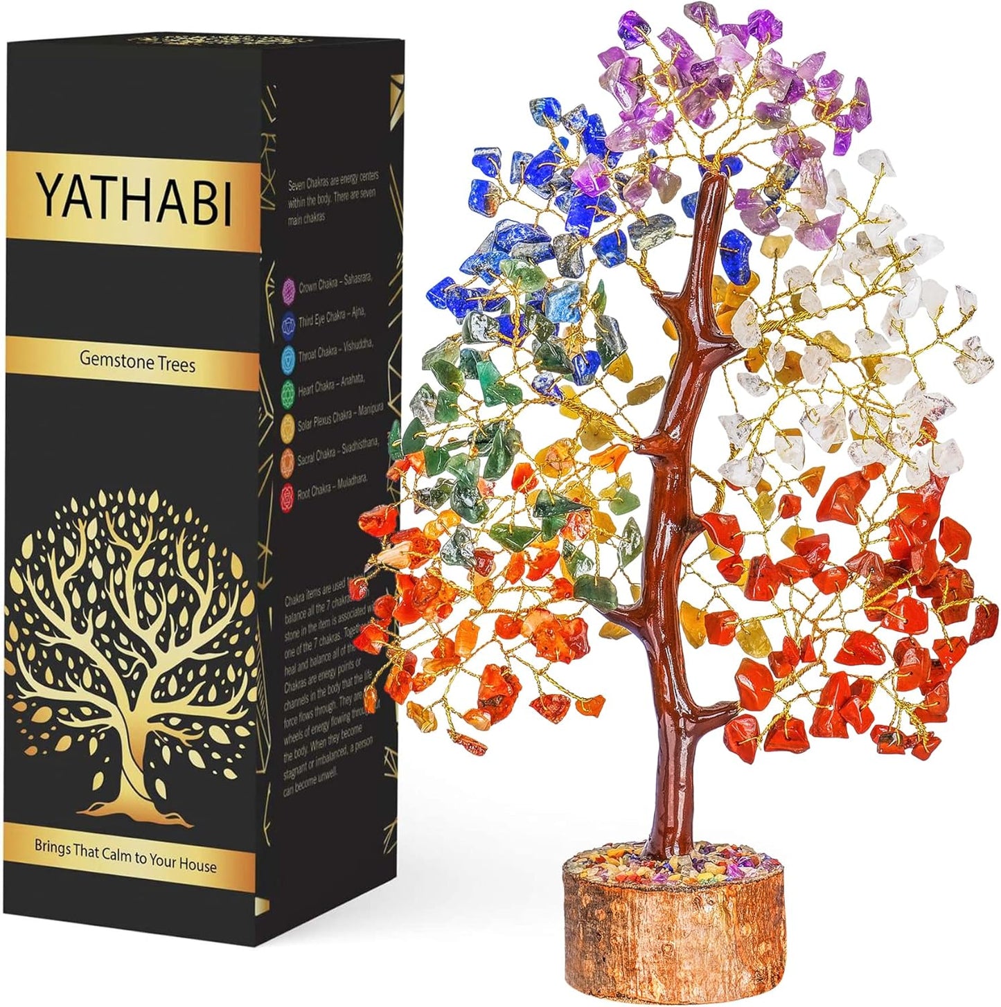 Chakra Tree - Healing Crystals - Crystal Tree of Life Decor - Feng Shui - Crystals and Gemstones - Spiritual Decor - Good Luck Charm - Seven Chakra Tree - Chakra Stone