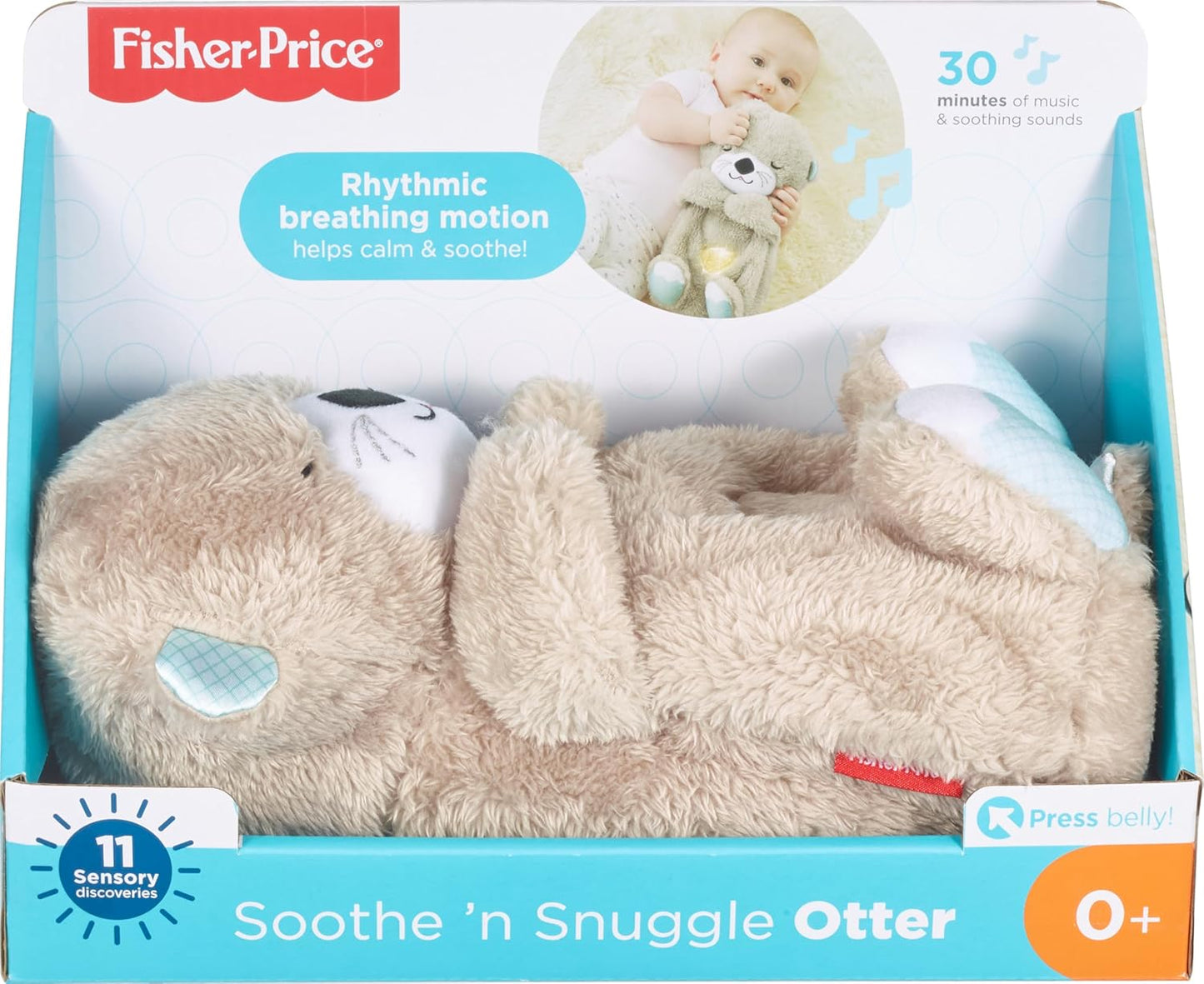 Soothe 'N Snuggle Otter | Newborn Baby Toys & New Baby Gifts | Plush Soft Toys for Babies with Light and Sound Machine | Baby Girl and Baby Boy Gifts | Newborn Essentials, FXC66