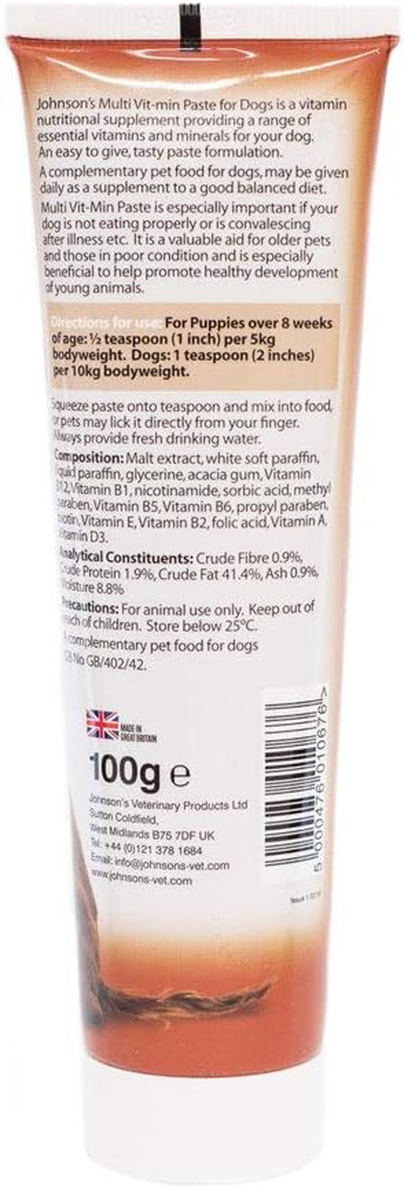 Johnsons Vit-Min Paste Dogs 100Gm