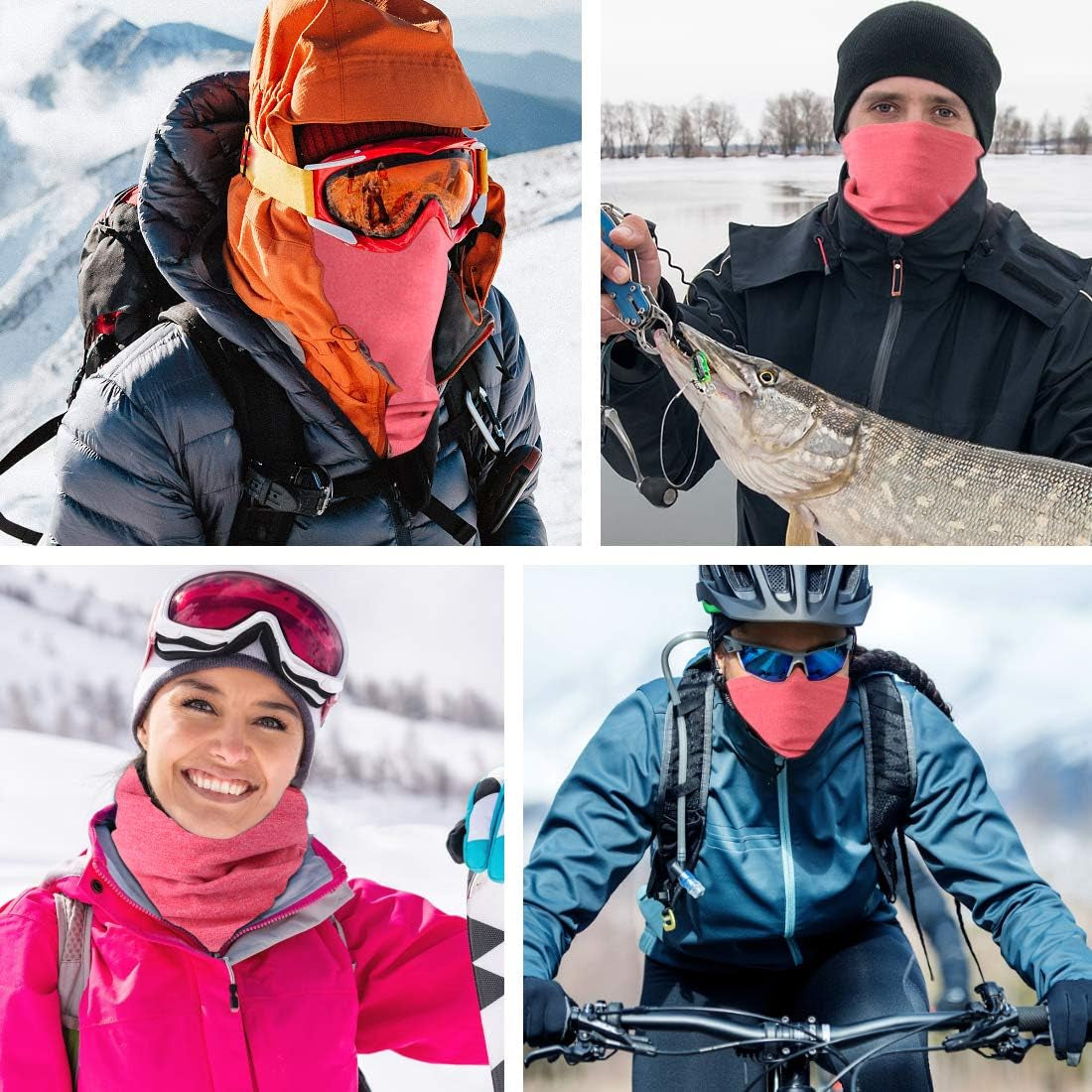 Neck Warmer Snood for Men & Women,Winter Neck Gaiter Fleece Bandana Face Covering Mask Windproof Neck Scarf Neckwear for Outdoor Sports Motorcycle Skiing Running Cycling
