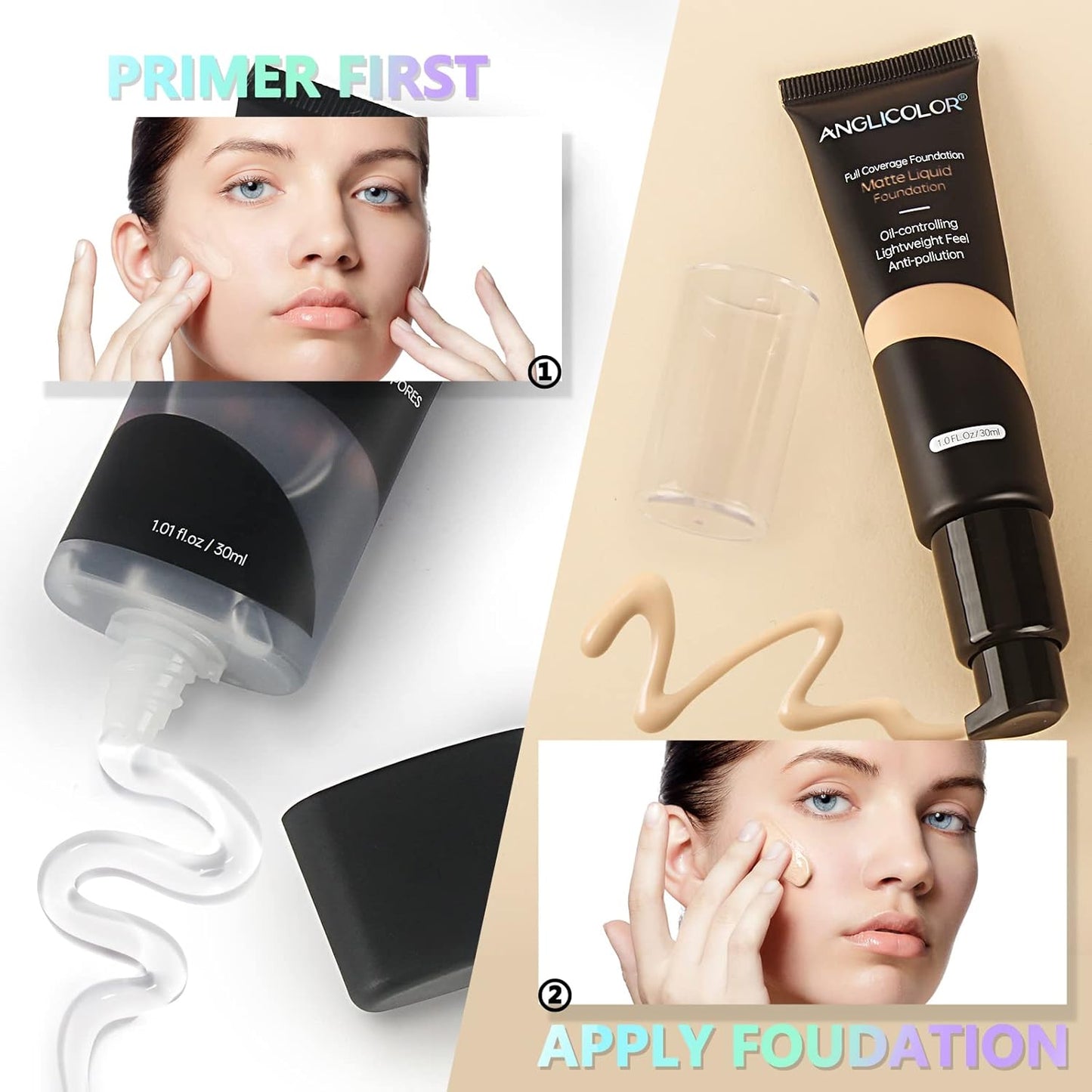 Primer, Matte Primer,Face Foundation Primer Makeup Primer for All Skin Types,Long Lasting Hydrating Smoothing Isolated Moisturizing Oil Free Effect Make up Base,Pore Minimizer (30Ml)