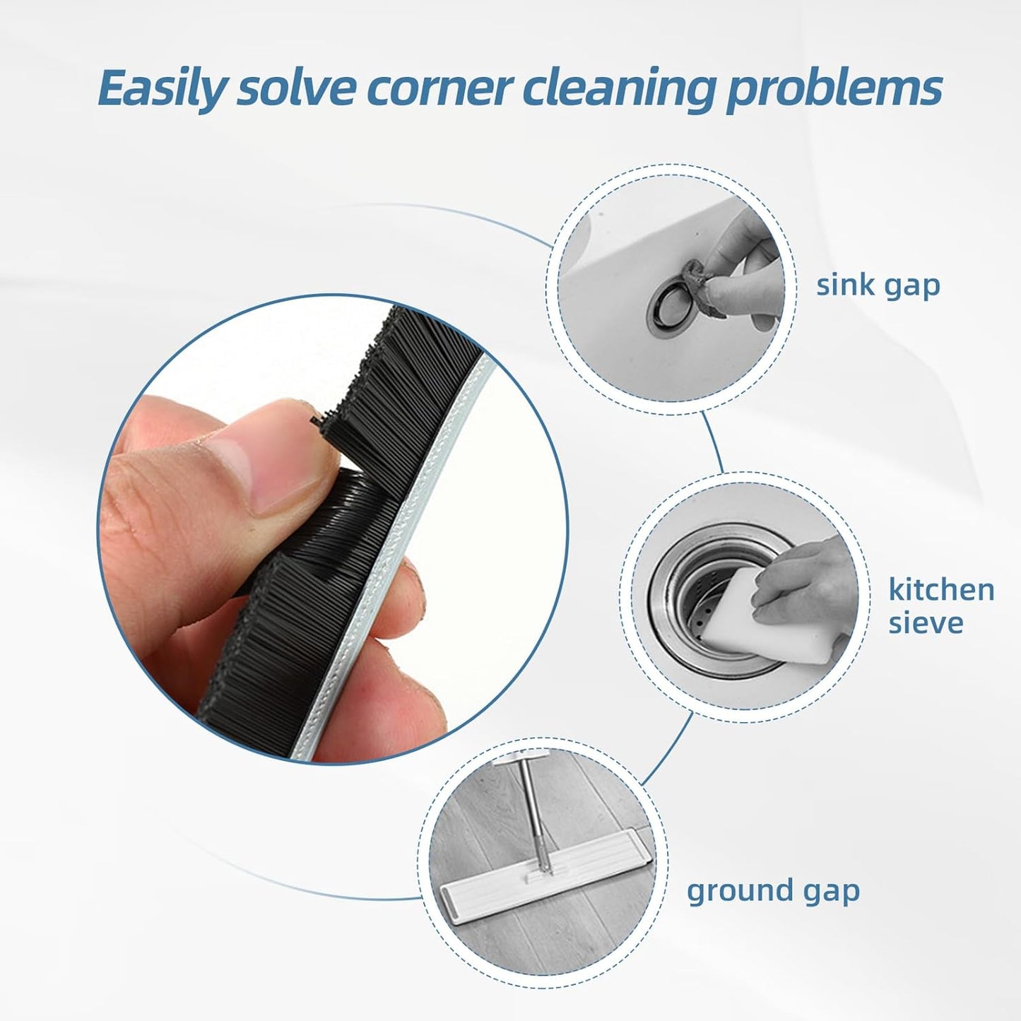 Crevice Cleaning Brush 3 Pcs Gap Cleaning Brush Crevice Cleaning Tool for Narrow Corners in Home Kitchen Bathroom and Window Groove (Plastic) (Plastic)